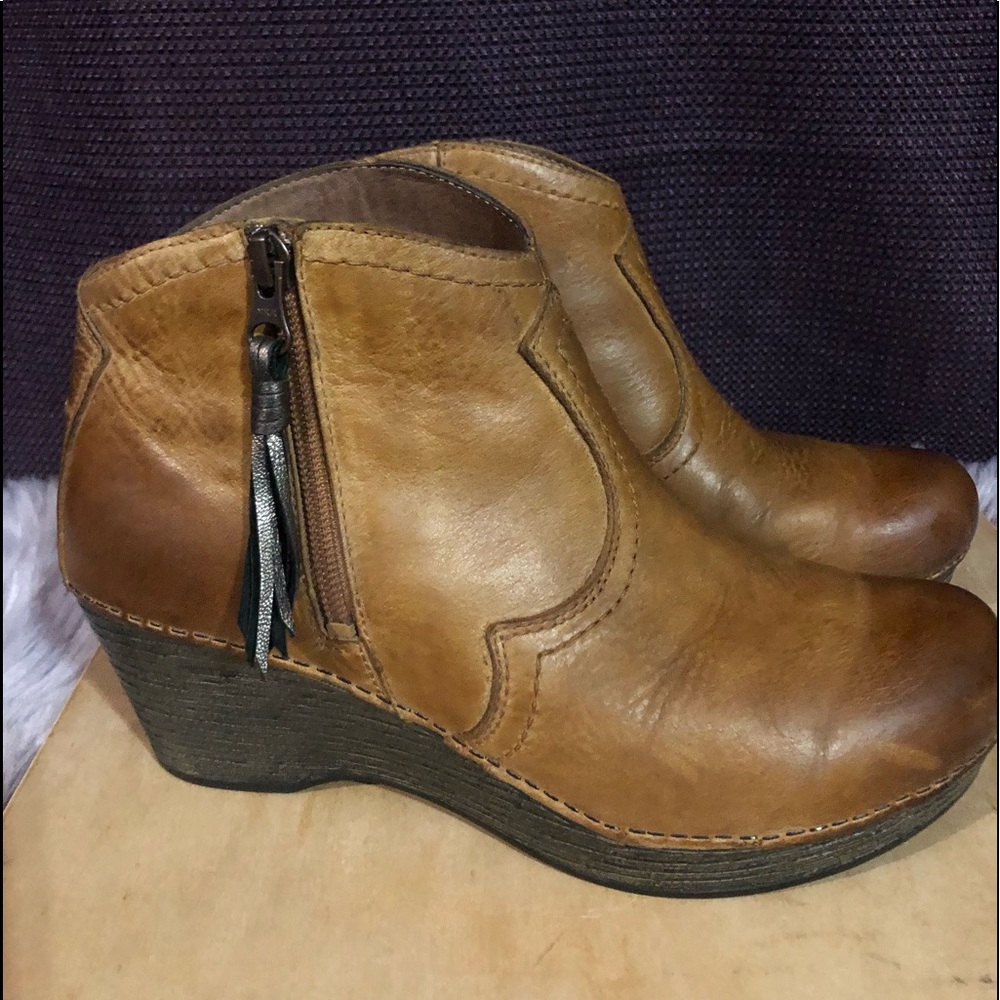 Dansko Leather Clog Booties